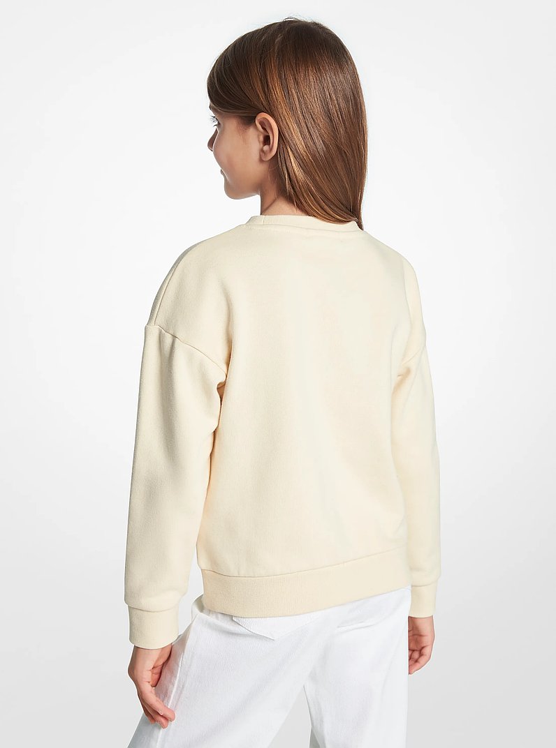 Sweatshirt aus Baumwolle mit Logo in Metallic-Optik