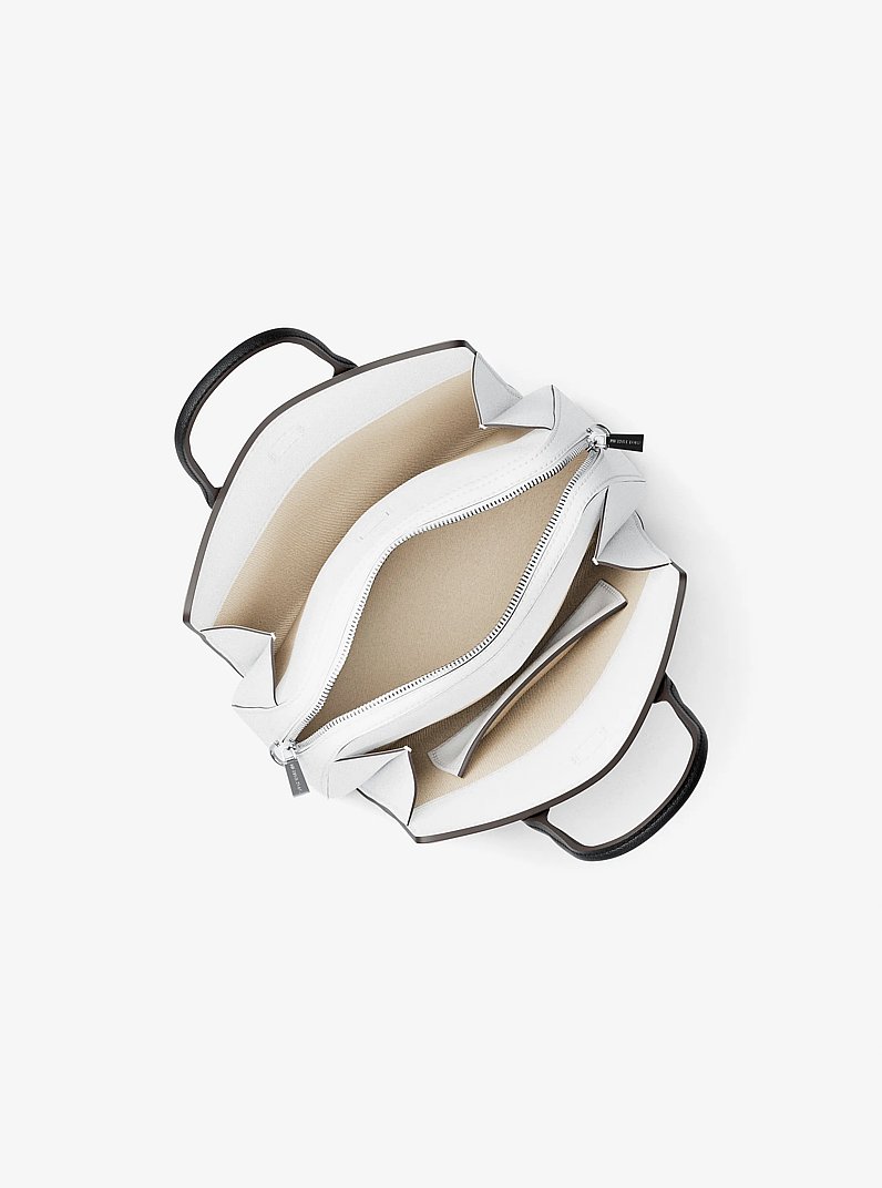 Petit sac Laila en cuir &agrave; couleurs contrast&eacute;es in GRIS CARRI&Egrave;RE MULTI | Michael Kors