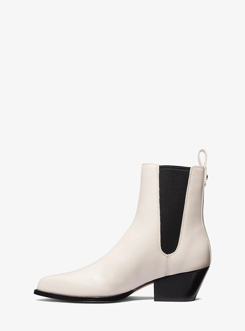 Kinlee Leather Ankle Boot in LT CREAM | Michael Kors