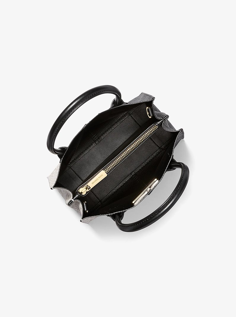 Mercer Medium Two-Tone Logo Crossbody Bag in BLACK COMBO | Michael Kors