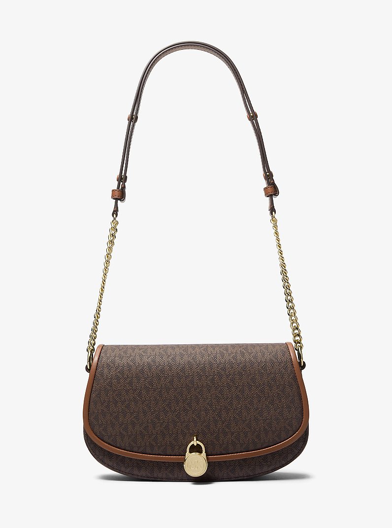 【新品】MICHAEL KORS キャンバスメッセンジャー ミディアム Michael Michael Kors Mercer Medium Logo Embossed Cotton Canvas