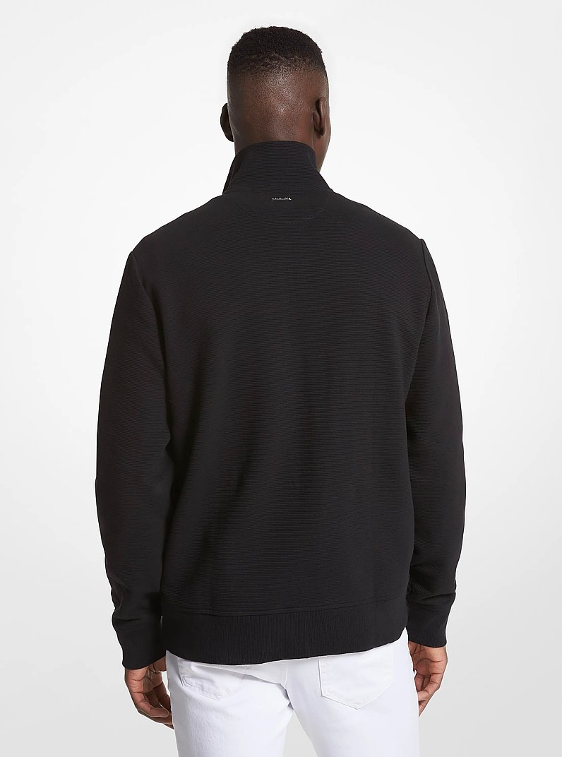 Pull &agrave; demi-zip en m&eacute;lange de coton in NOIR | Michael Kors