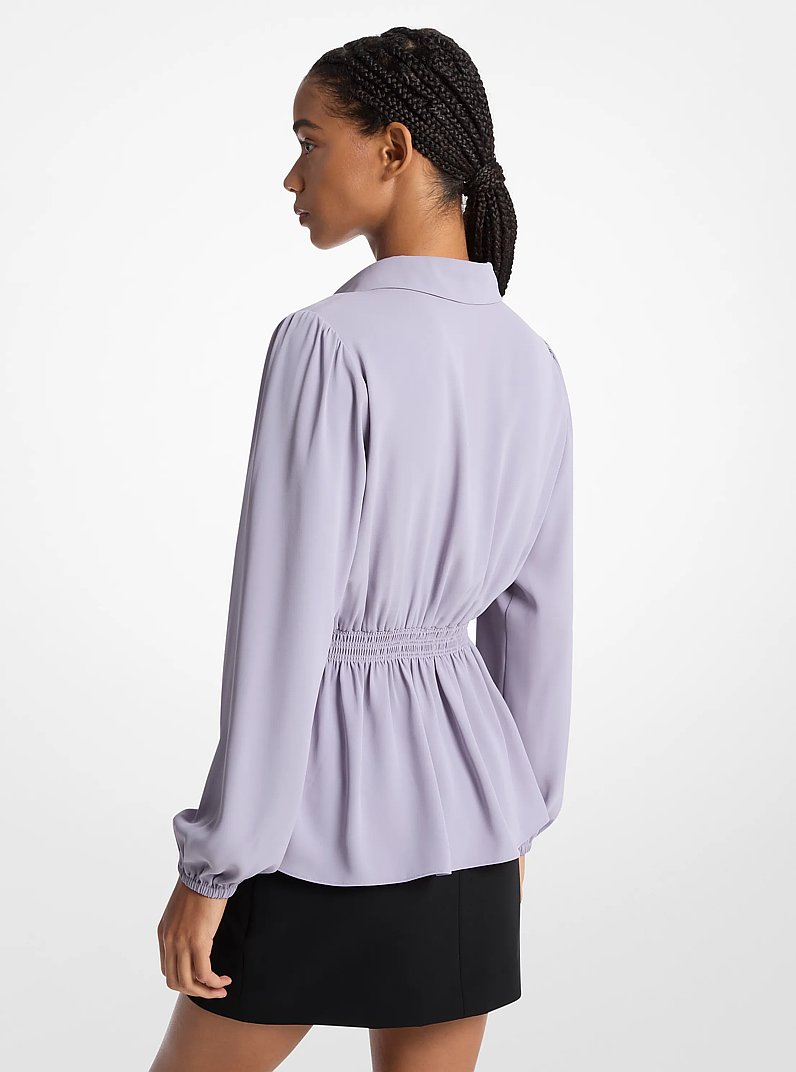 Crepe Button-Down Shirt in SWEET LILAC | Michael Kors
