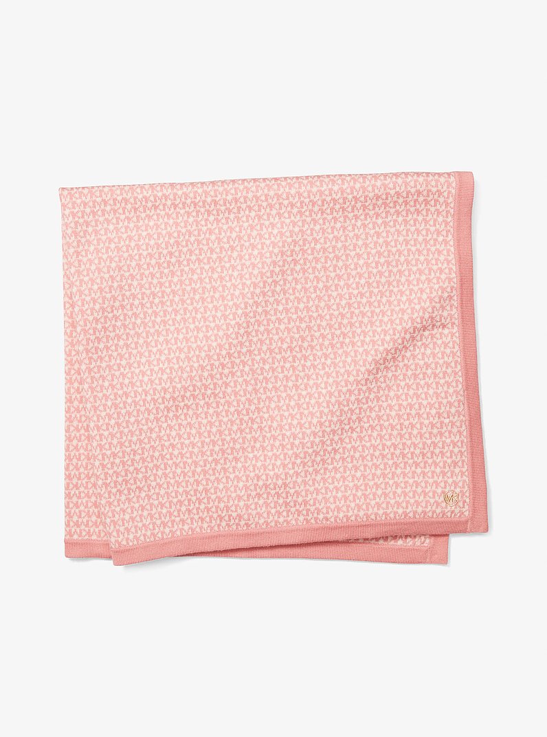 Logo Cotton Baby Blanket in PALE PINK | Michael Kors
