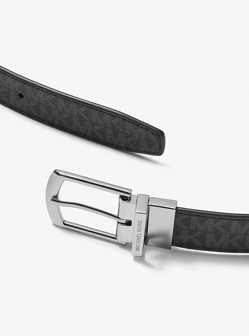 Logo Reversible Belt in BLACK | Michael Kors
