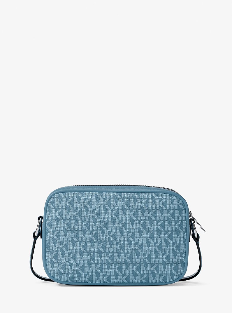 Jet Set Travel Small Signature Logo Camera Crossbody Bag in DENIM | Michael Kors