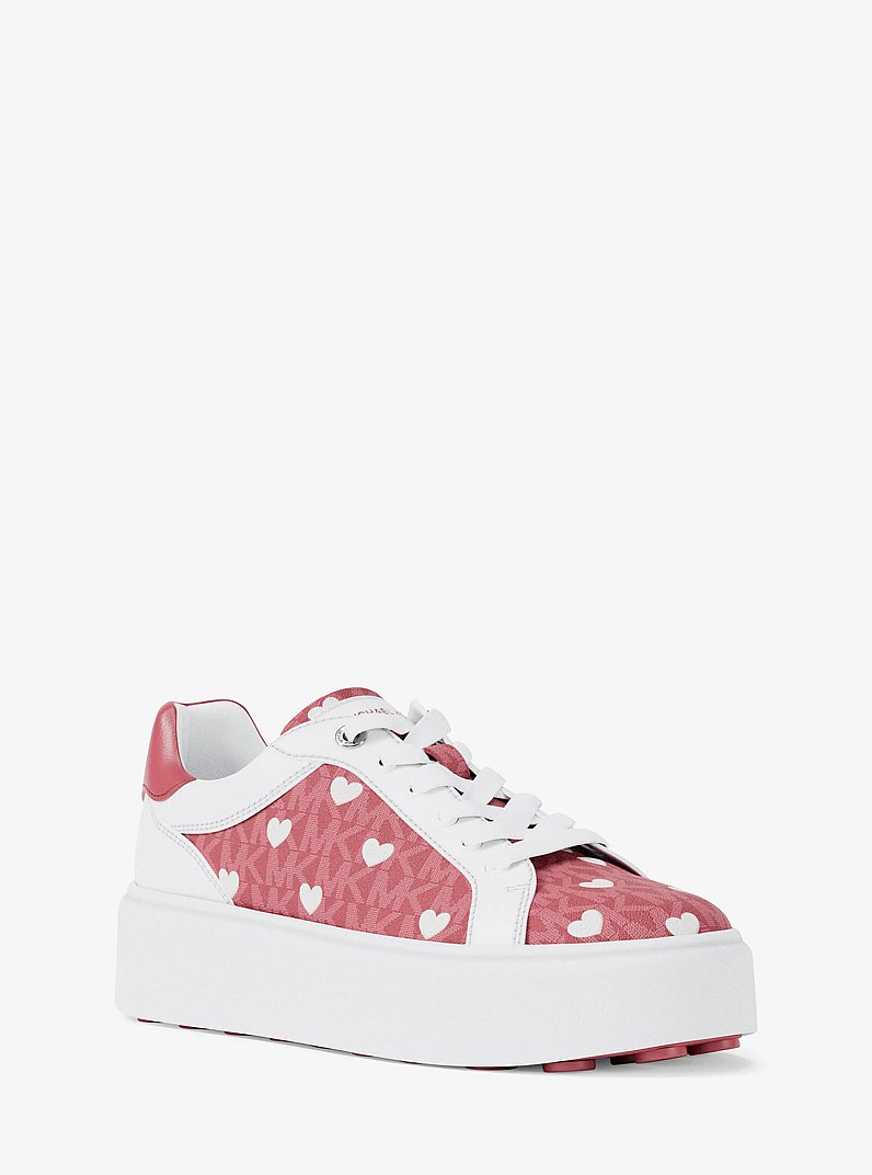 Romey Printed Signature Logo Platform Sneaker in HIBISCUS MULTI | Michael Kors