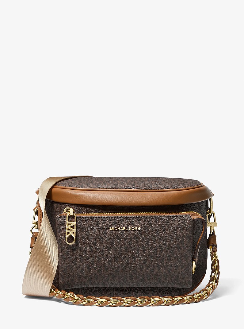 Sac &agrave; une bretelle Slater de taille moyenne &agrave; logo Signature in BRUN/NOISETTE | Michael Kors
