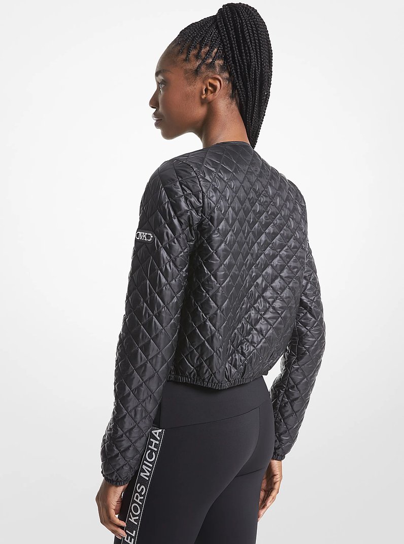 Quilted Satin Cir&eacute; Jacket