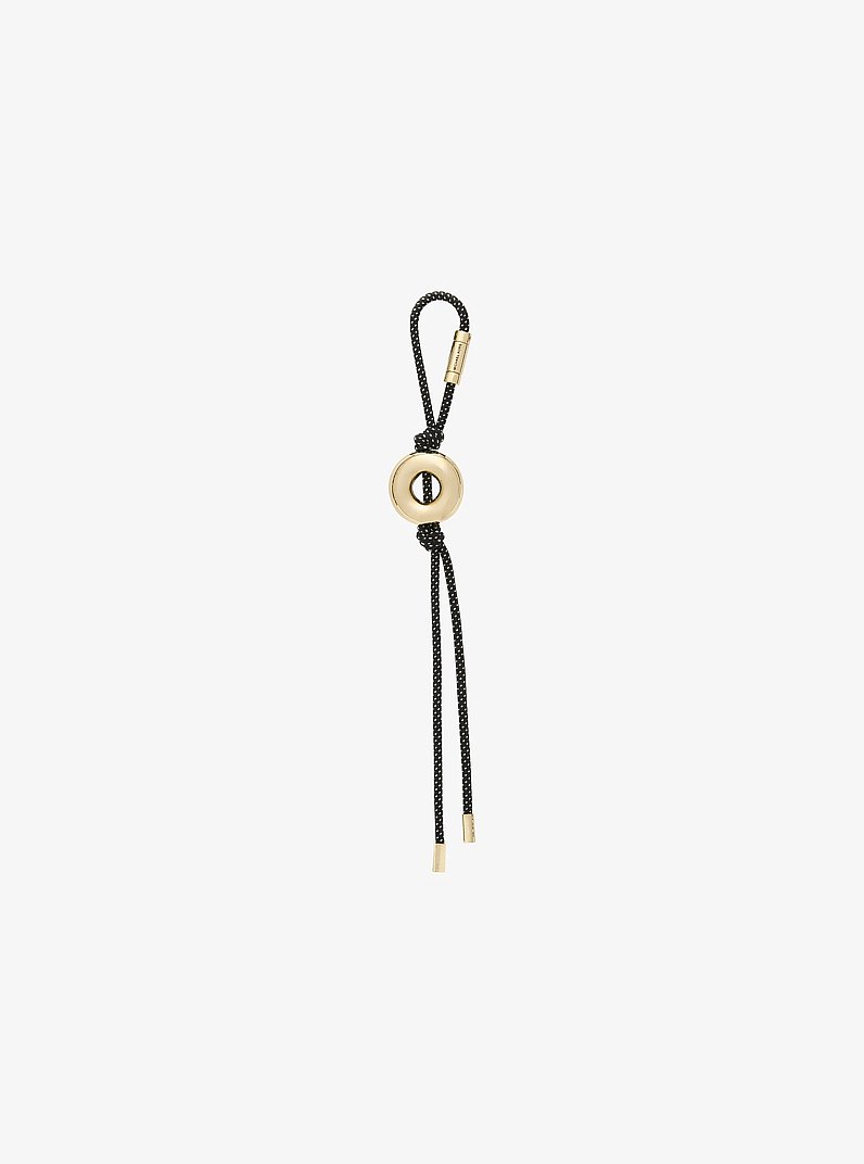 Initial Gold-Tone and Speckled Cord Bag Charm in 18K GOLD | Michael Kors