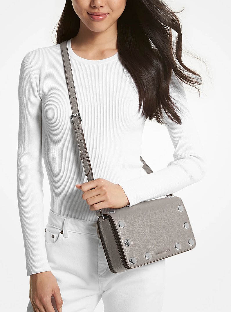 Holly Medium Embellished Pebbled Leather Crossbody Bag