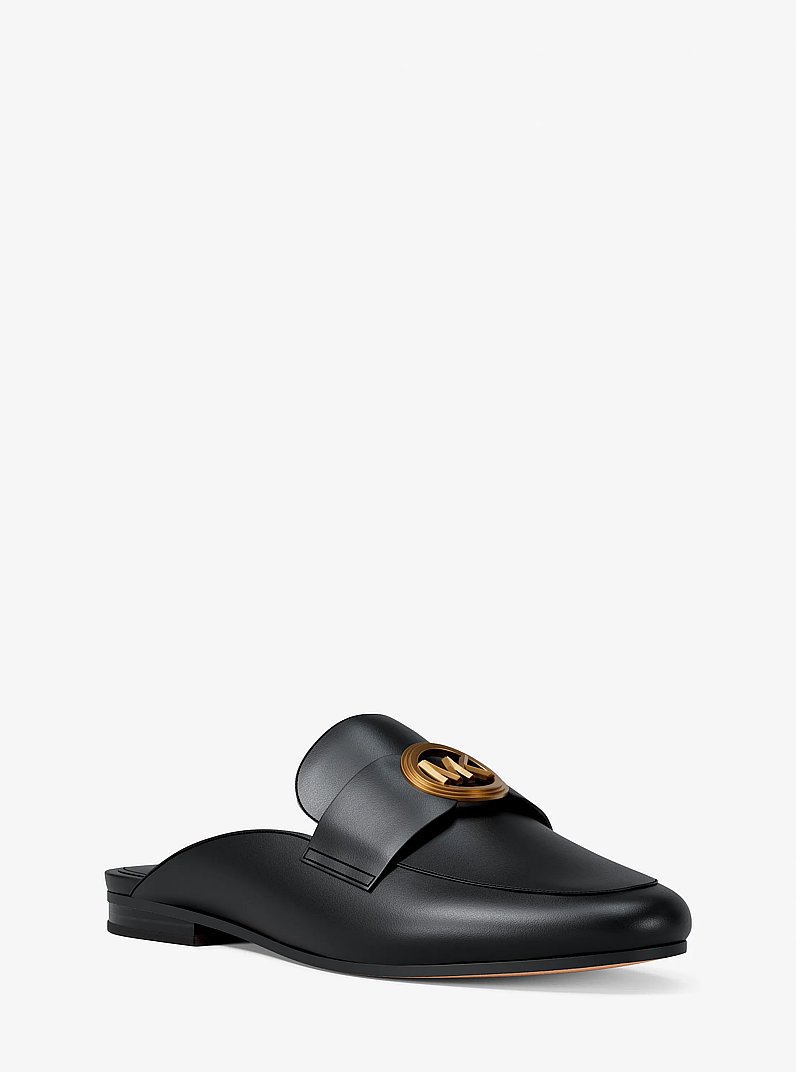 Mckenzie Leather Mule in BLACK | Michael Kors