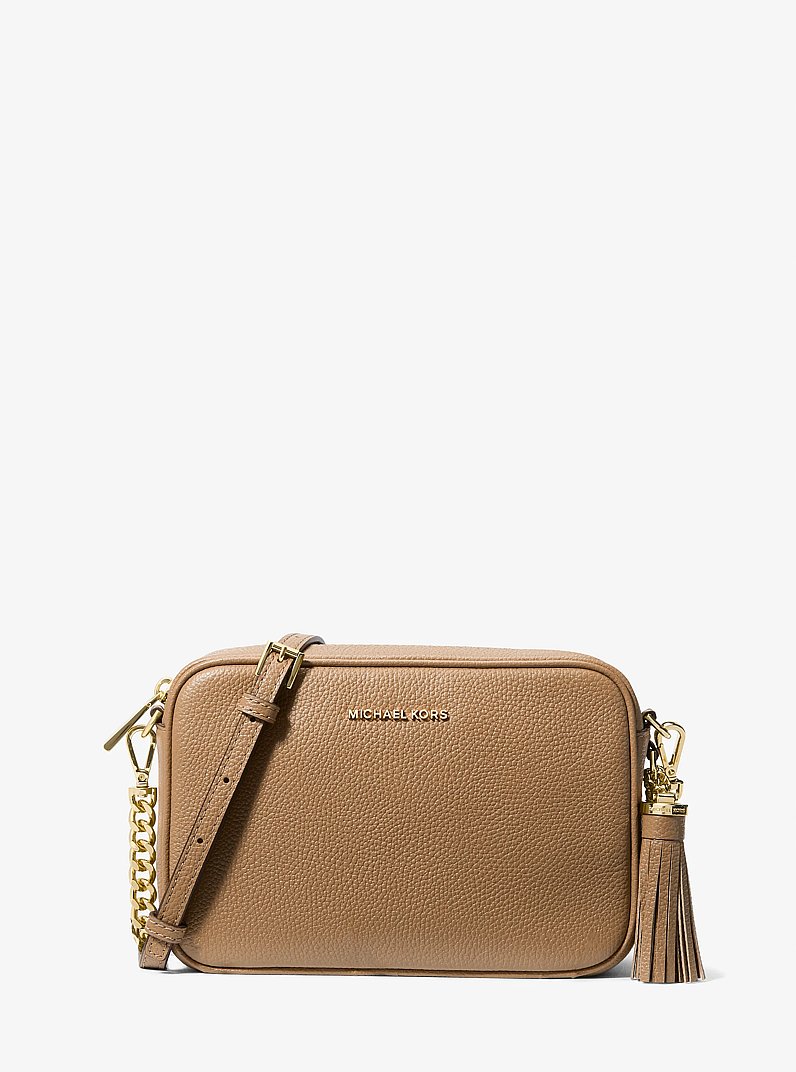 Jet Set Medium Pebbled Leather Crossbody Bag in HUSK | Michael Kors