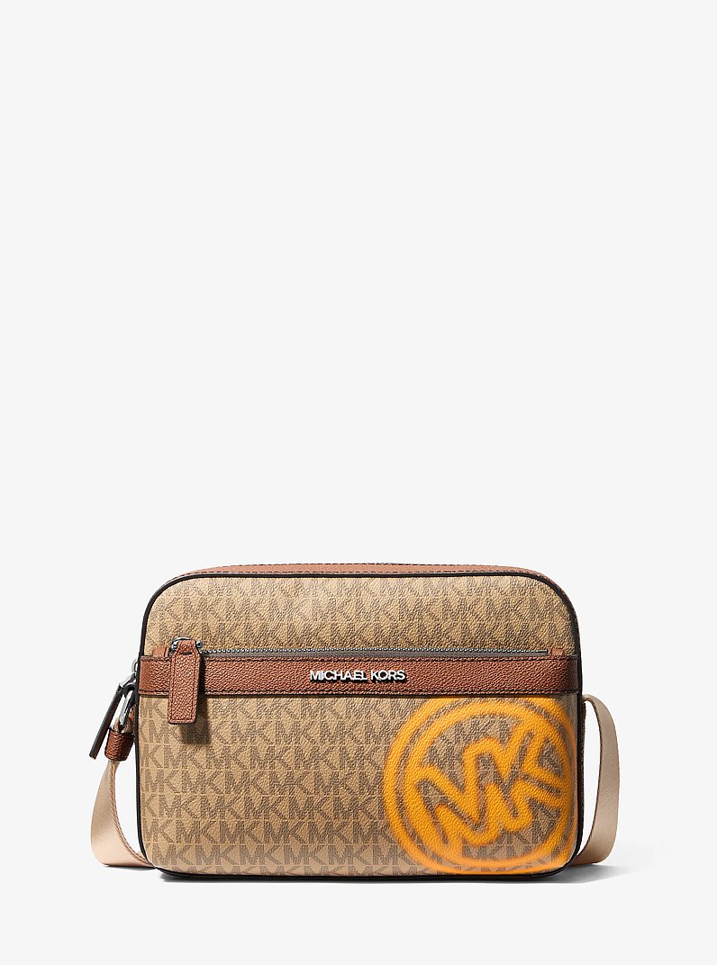 Cooper Embellished Signature Logo Utility Crossbody Bag in POP ORANGE | Michael Kors
