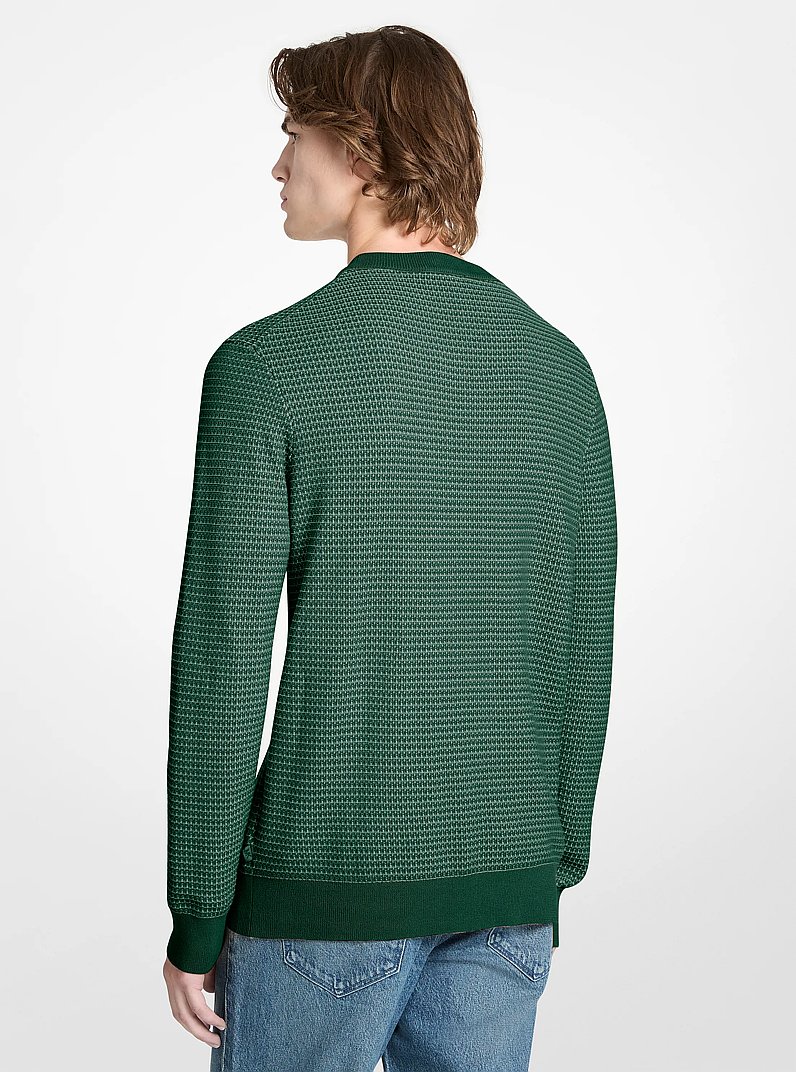 Textured Cotton Sweater in DARK MOSS | Michael Kors