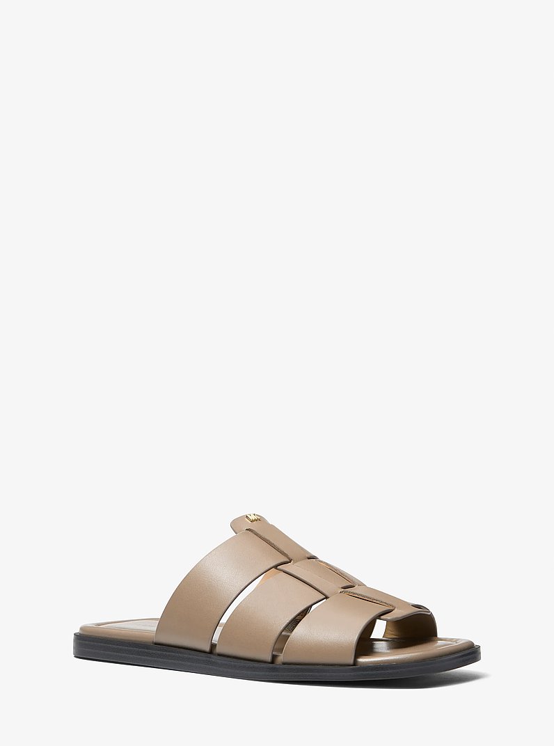 Indy Leather Slide Sandal in BIRCH | Michael Kors