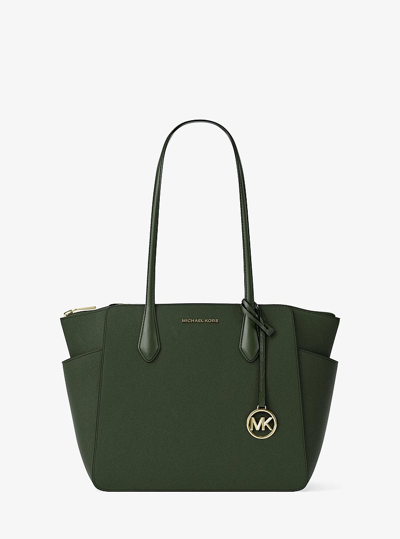 Marilyn Medium Saffiano Leather Tote Bag in MOSS | Michael Kors