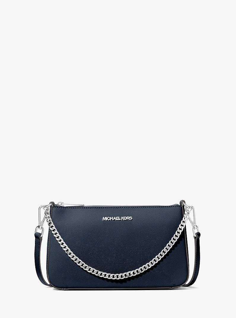 Jet Set Medium Saffiano Leather Crossbody Bag in NAVY | Michael Kors