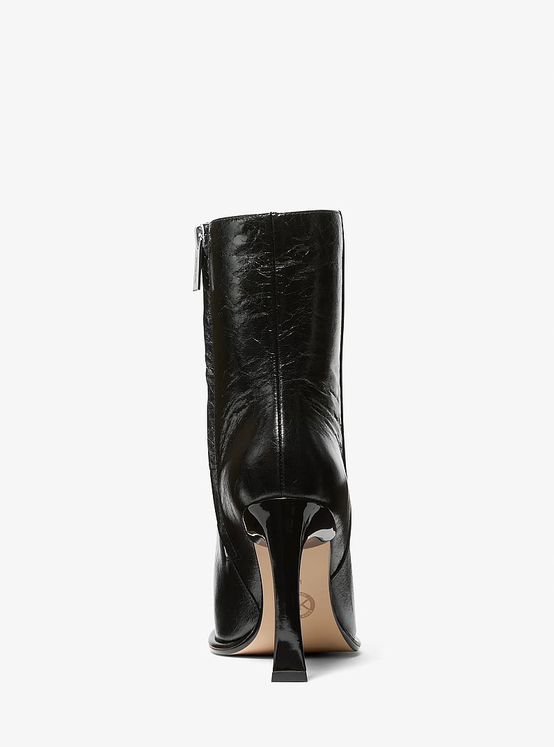 Kelsea Crackled Leather Boot in BLACK | Michael Kors