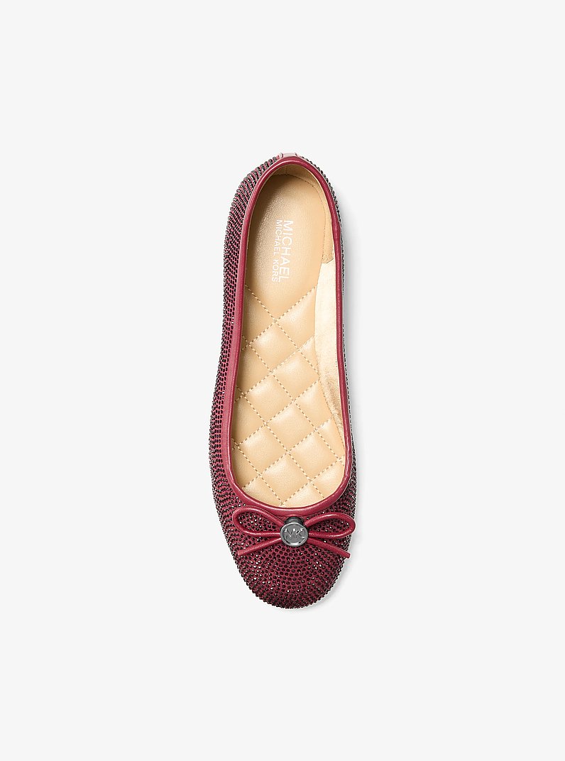 Savannah Embellished Ballet Flat in MAROON | Michael Kors