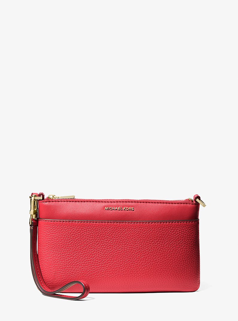 Pochette da polso Jet Set media in pelle martellata in CREMISI | Michael Kors