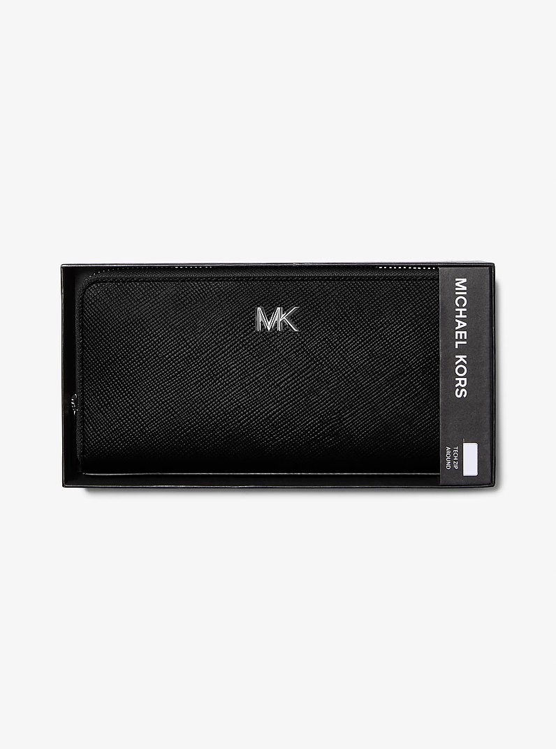 Portefeuille Edison en cuir enti&egrave;rement zipp&eacute; in NOIR | Michael Kors
