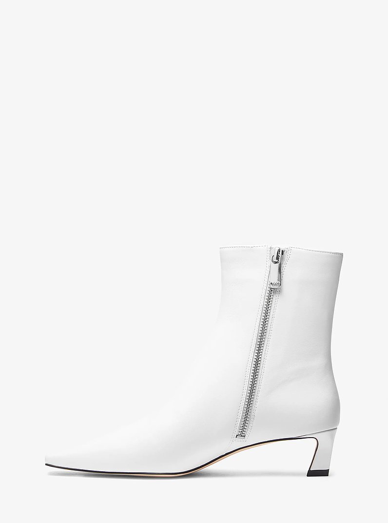 Cosmo Leather Kitten Boot in OPTIC WHITE | Michael Kors