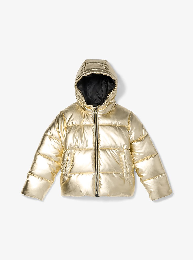 Quilted Metallic Puffer Jacket in GOLD | Michael Kors