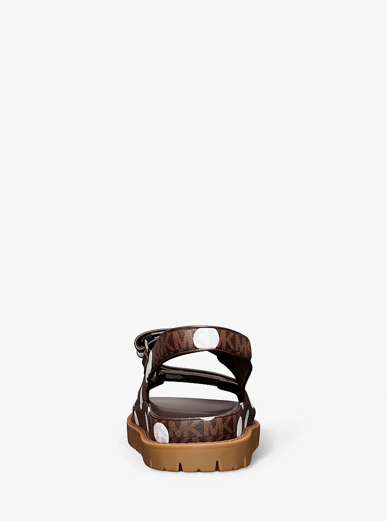 Holland Polka Dot Signature Logo Sandal in BROWN | Michael Kors