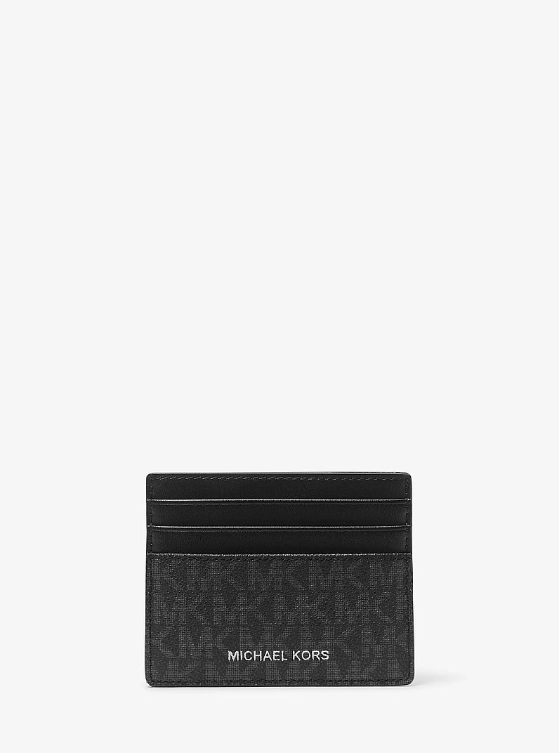 Porta carte di credito Greyson grande con logo in NERO | Michael Kors