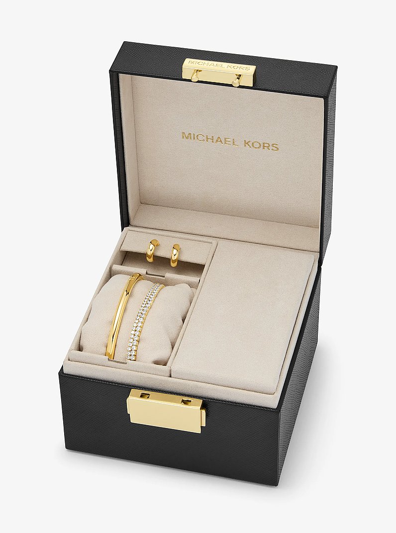 Ensemble-cadeau 3 pi&egrave;ces en laiton &agrave; placage en m&eacute;tal pr&eacute;cieux in OR | Michael Kors