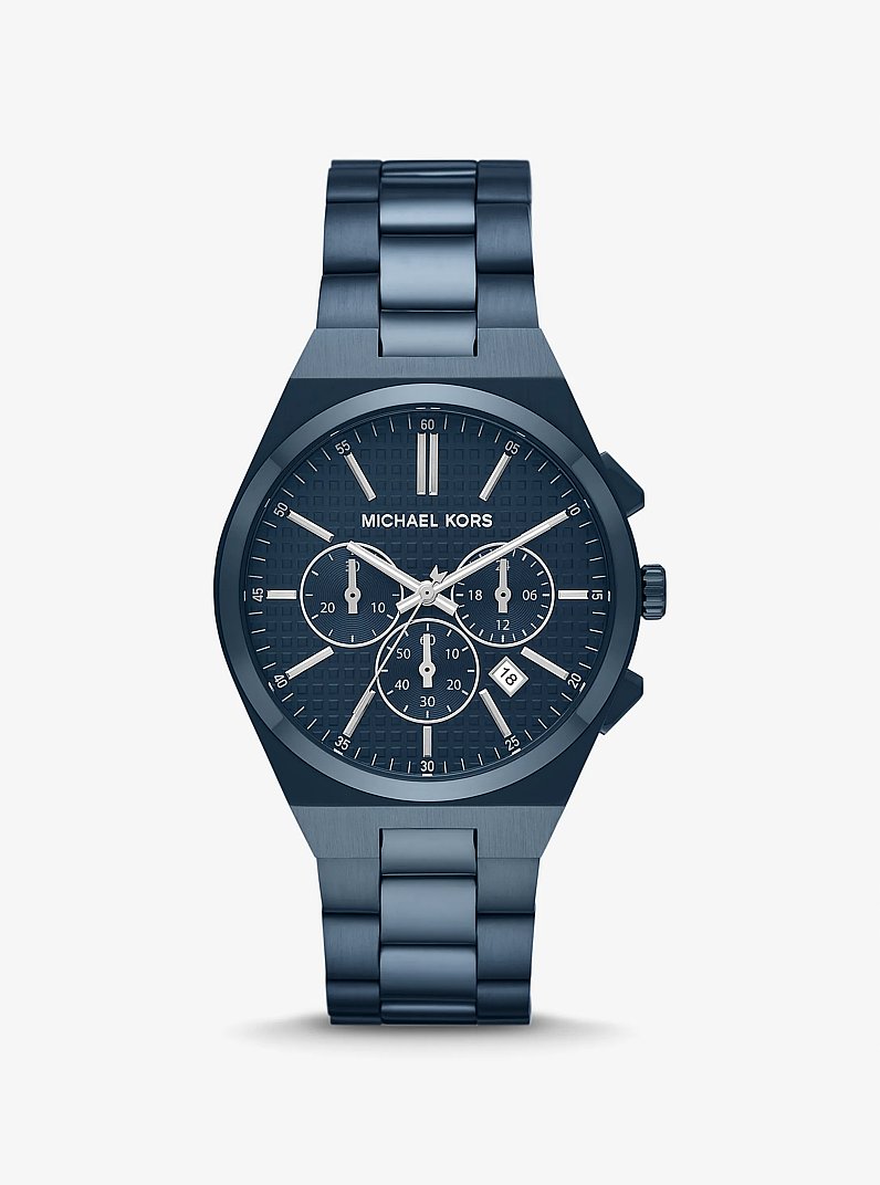 Oversized Lennox Blue-Tone Watch in NAVY | Michael Kors