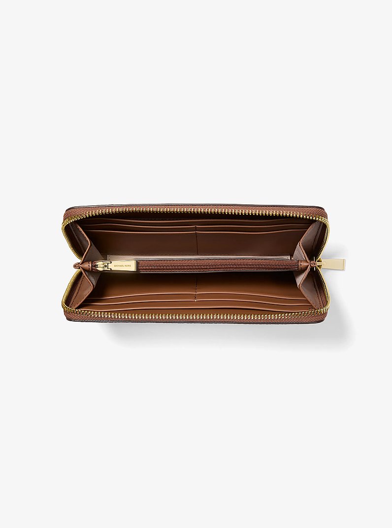 Cartera Jet Set grande de piel granulada in LUGGAGE | Michael Kors