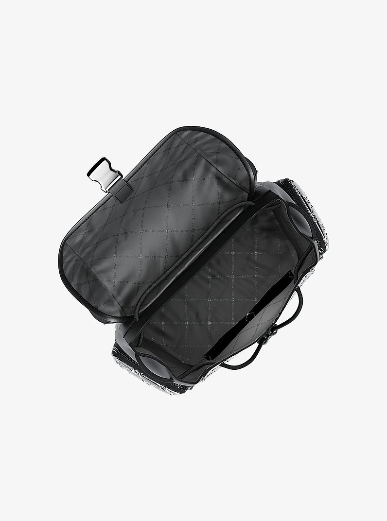 Sac &agrave; dos Cooper de taille moyenne &agrave; logo m&eacute;tallis&eacute; et grav&eacute; in NOIR | Michael Kors