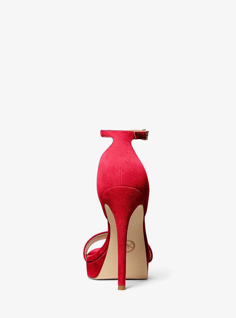 Jordyn Suede Platform Sandal in CRIMSON | Michael Kors