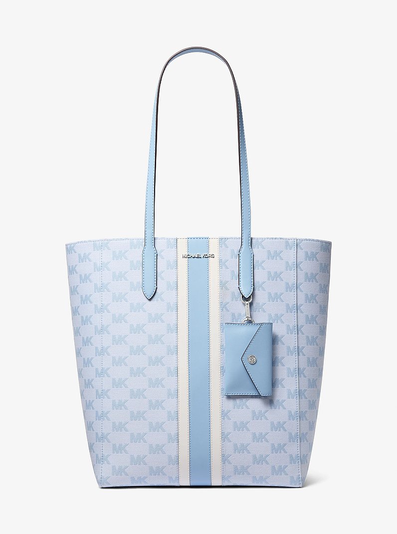 Grand sac fourre-tout Vincent en jacquard &agrave; logo avec &eacute;tui pour cartes in BLEU CIEL CLAIR | Michael Kors