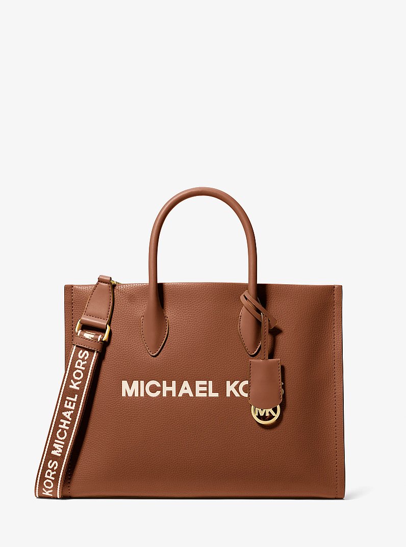 Bolso tote Mirella mediano de piel granulada in LUGGAGE | Michael Kors