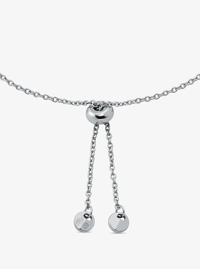 Precious Metal-Plated Sterling Silver Pav&eacute; Heart Bracelet in SILVER | Michael Kors