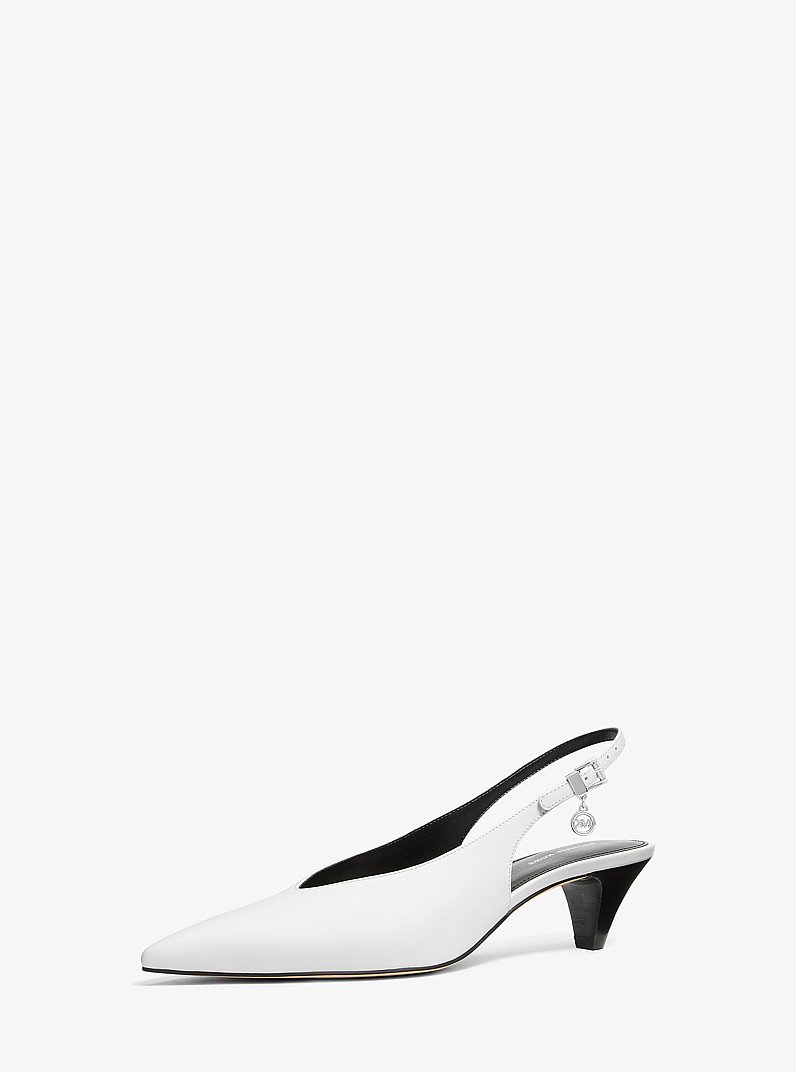 Tonya Leather Slingback Pump in OPTIC WHITE | Michael Kors