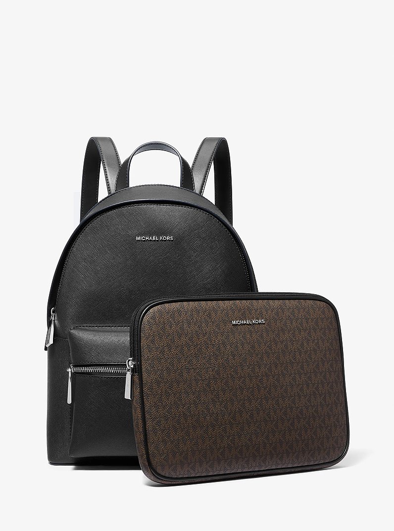 Sally Medium 2-in-1 Saffiano Leather Backpack in BLACK | Michael Kors
