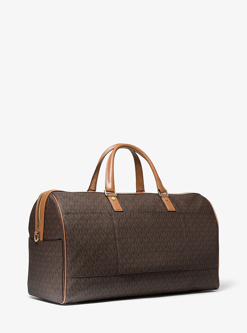 Bedford Travel Extra-Large Logo Stripe Weekender Bag in BRN/ACORN | Michael Kors