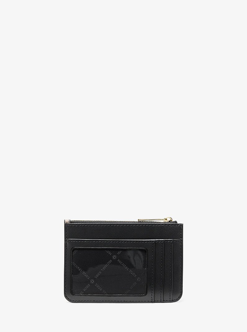 Petit porte-monnaie Jet Set Travel &agrave; motif pied-de-poule in NOIR/CAMEL | Michael Kors