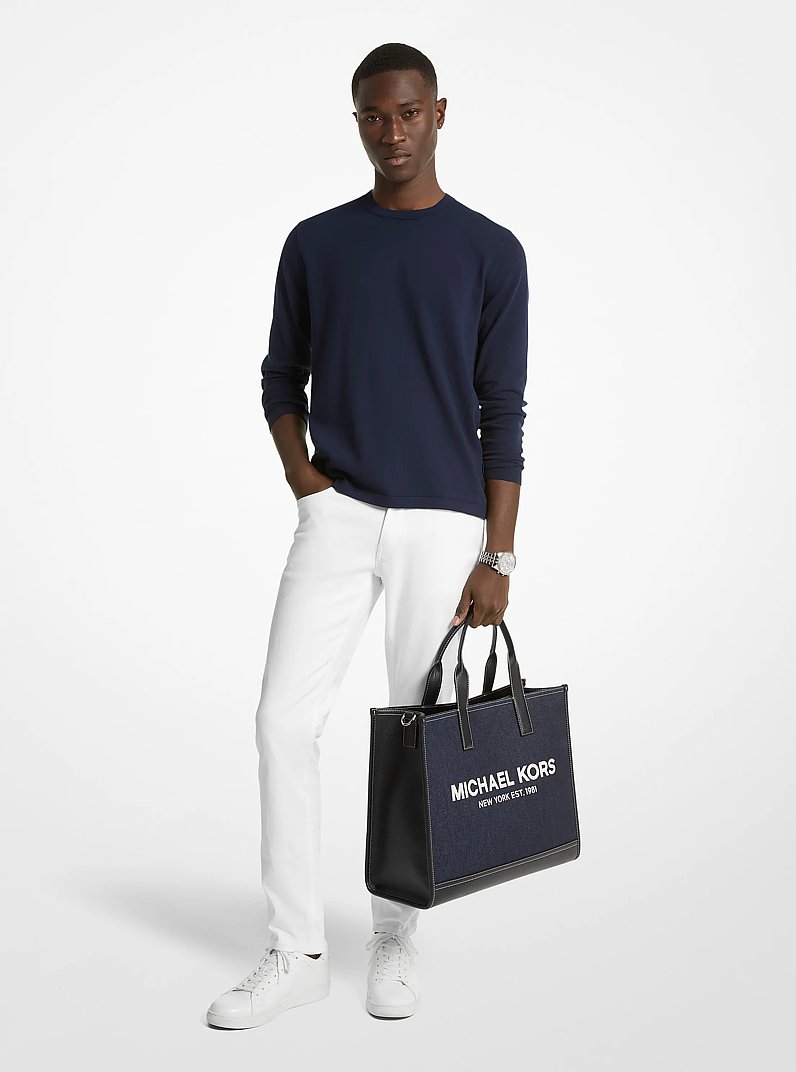 Cooper Denim Tote Bag in Dark Denim | Michael Kors