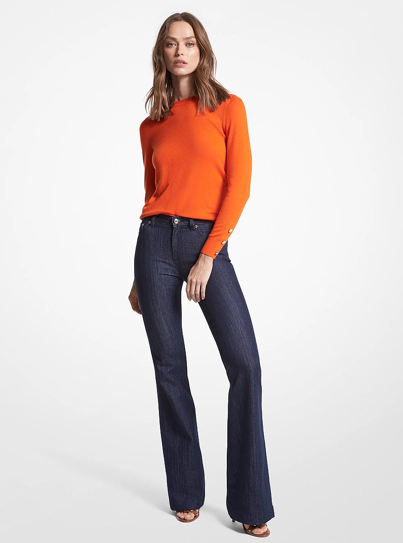 Merino Wool Blend Sweater in OPTIC ORANGE | Michael Kors
