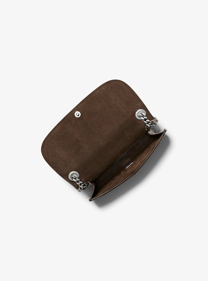 Borsa a bustina mini Christie in pelle stampa pitone