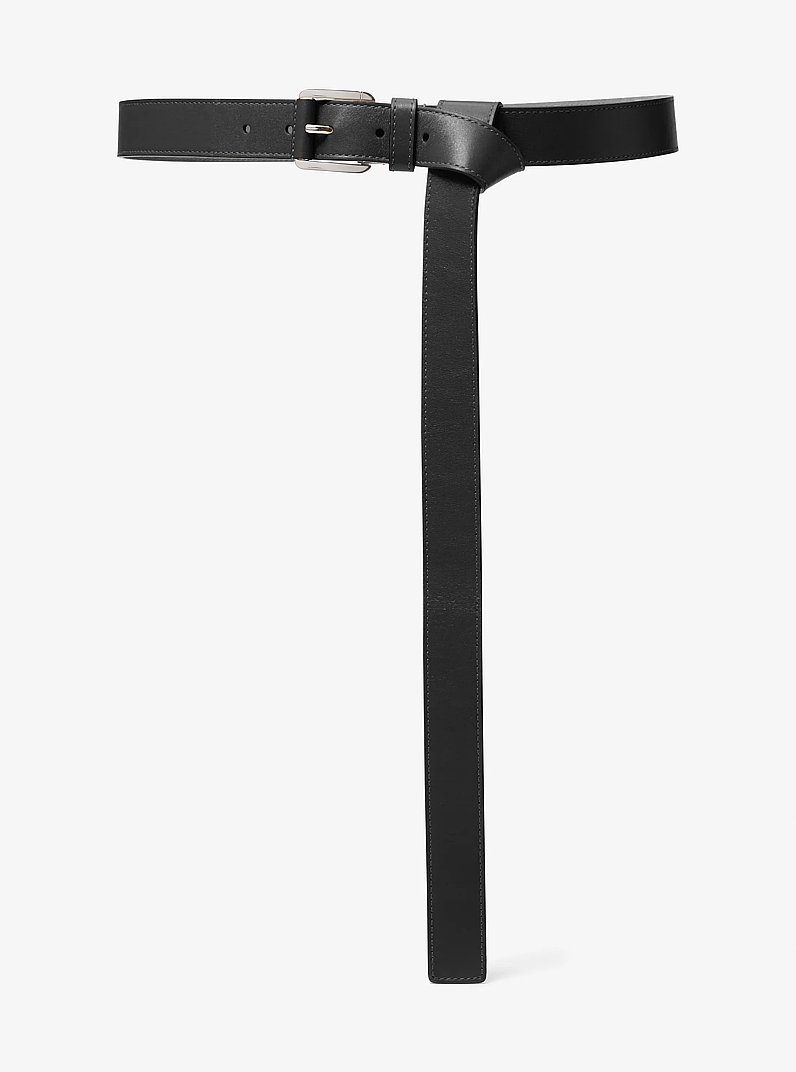 Jodi Leather Belt in BLACK | Michael Kors