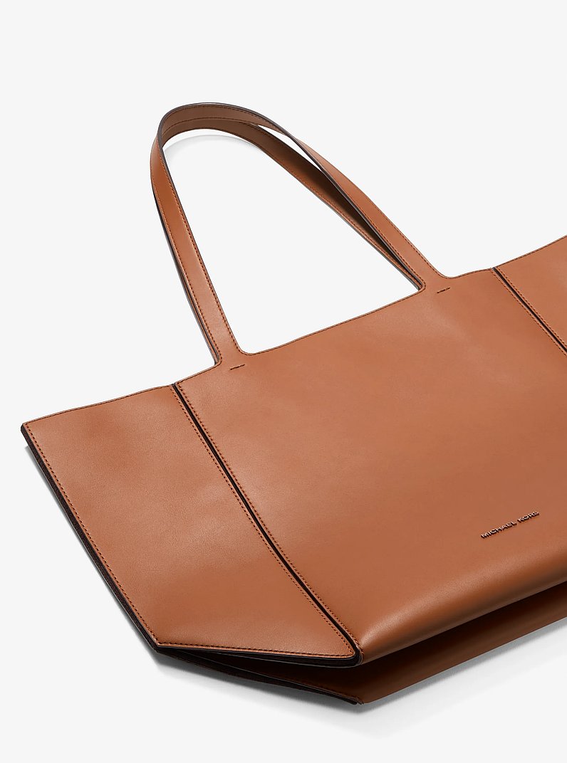 Jordi Large Leather Tote Bag in LUGGAGE | Michael Kors