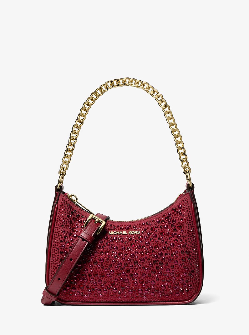 Jet Set Small Embellished Convertible Crossbody Bag in CHERRY | Michael Kors