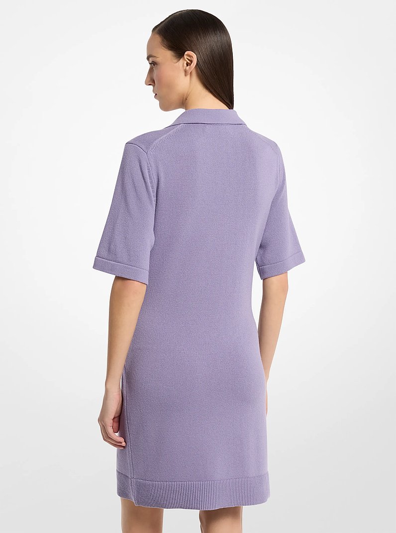 Vestido polo de cachemira con lazo en la parte delantera in GLICINA | Michael Kors
