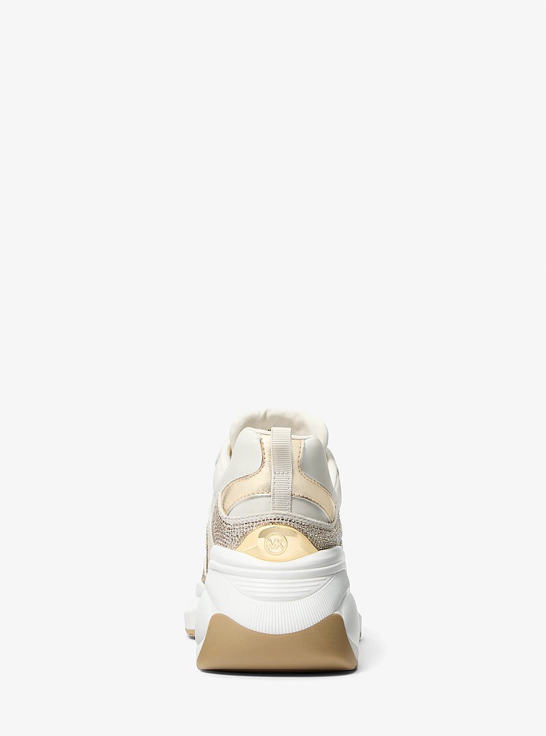 Kaia Mixed-Media Trainer in PL GOLD MULTI | Michael Kors